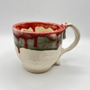 Studio Art Pottery Coffee Mug Cup Stoneware Hand Made Artist Signed